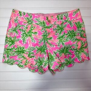 Lilly Pulitzer Buttercup Shorts Size 0 Pink Nibbles Carrots Scalloped Hem